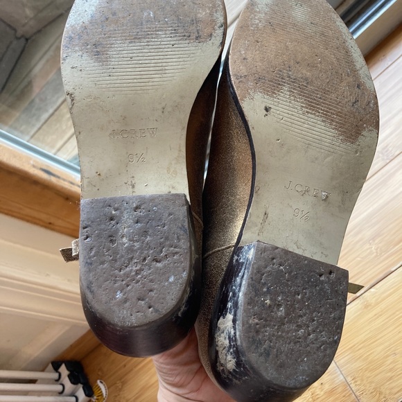 J Crew Gold Ankle Booties Size 9.5 - Picture 5 of 6
